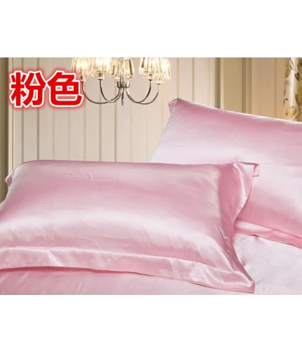 Flower Type Pink 48*74 Satin Silk Pillow Case