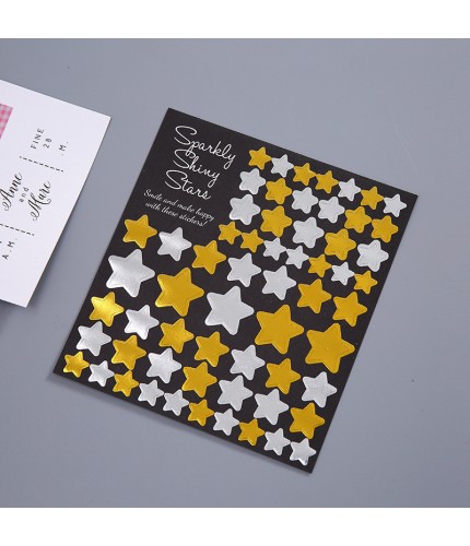 7 Gold And Silver Five-Pointed Stars Korean Style Stickers