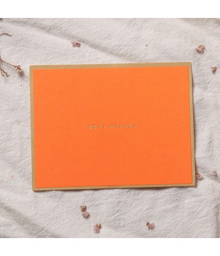 Orange Best Wishes Greeting Card Clearance